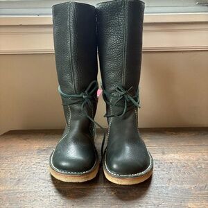 Duckfeet Silkeborg Green Sheep Wool Lined Leather Boot size 40 NWT.